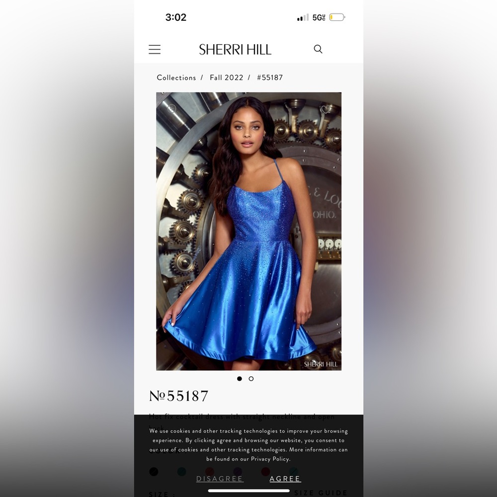 Sherri Hill Teal Homecoming Dress Style 55187